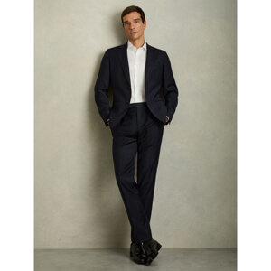 REISS HATCH Wool Blend Textured Tailored Trousers